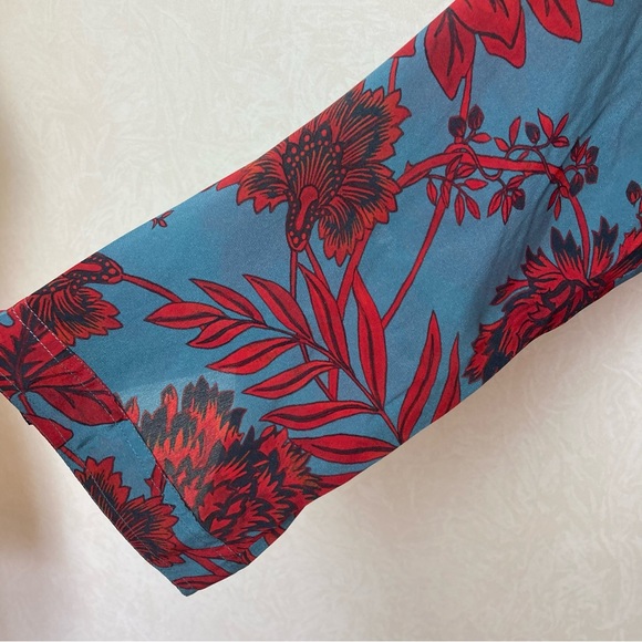 Johnny Was Pete & Greta Silk Floral Print Salon Long Sleeve Blouse Size 2X - Picture 9 of 11